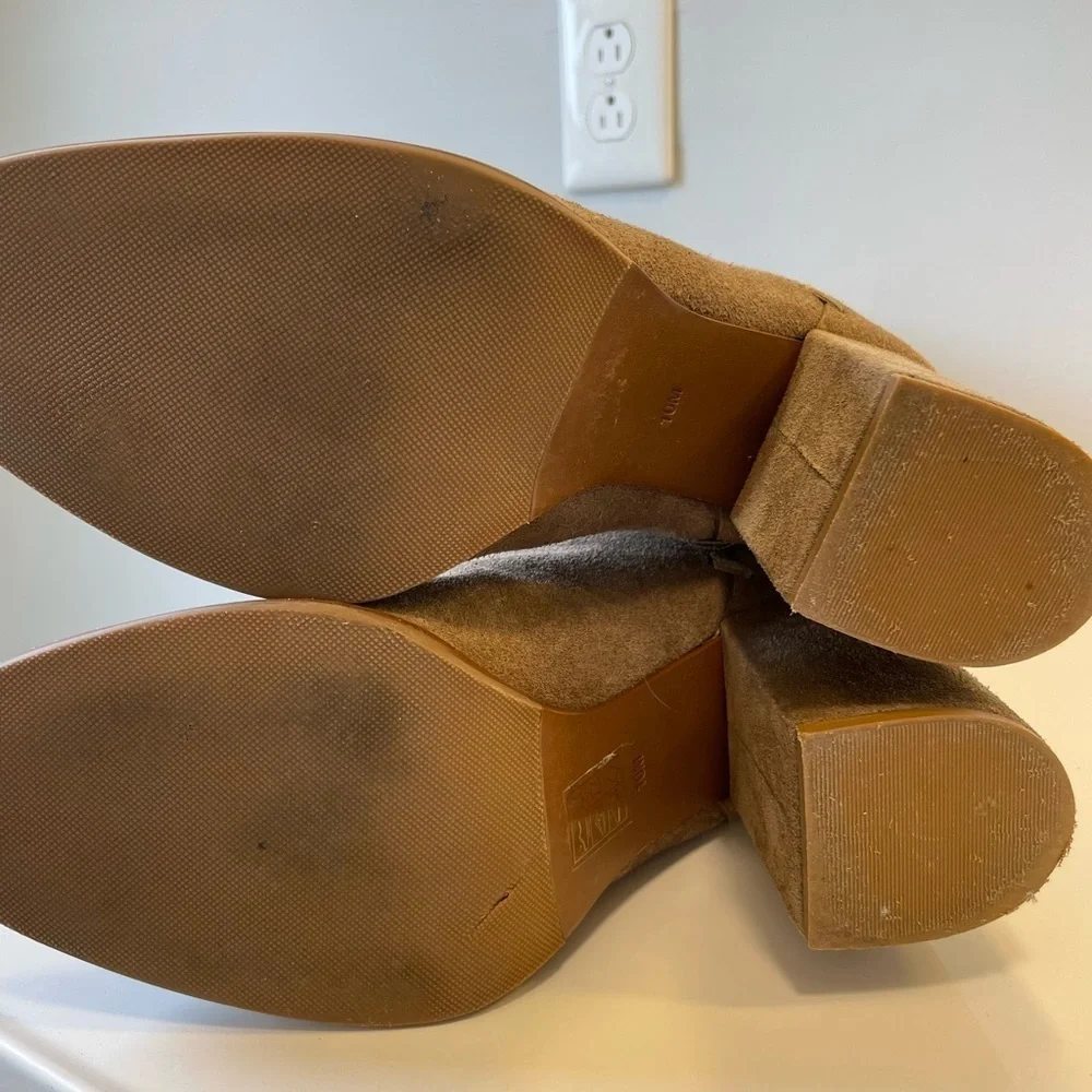 Tory Burch Contraire Leather Suede Block Heel Boots